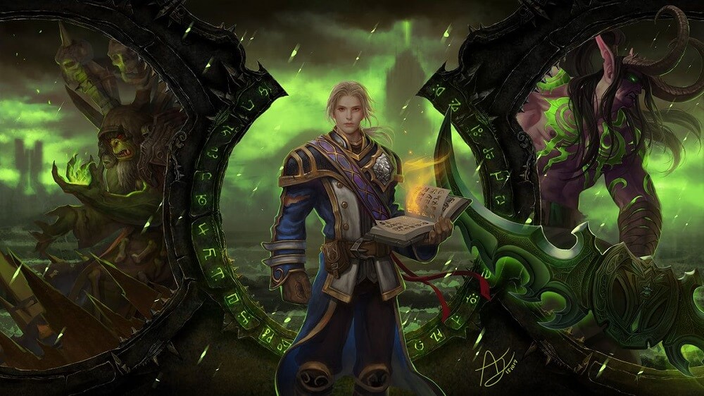 Angju artwork Anduin, Illidan, Guldan