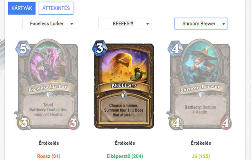 Hearthstone Hungary aréna értékek