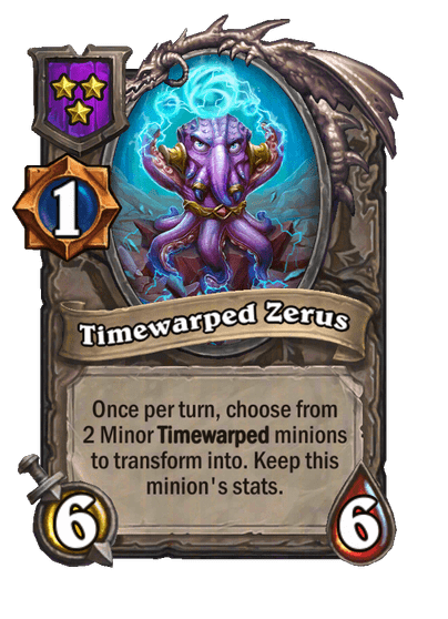Timewarped Zerus Hearthstone kártya
