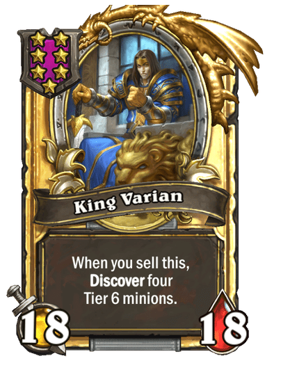 King Varian Hearthstone kártya
