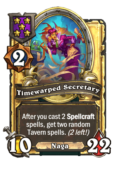 Timewarped Secretary Hearthstone kártya