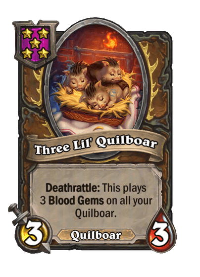 Three Lil' Quilboar Hearthstone kártya