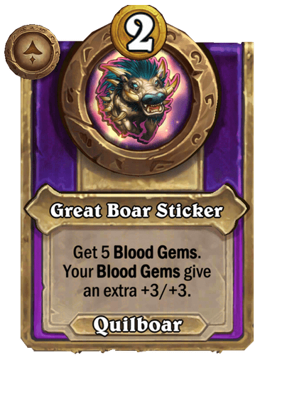 Great Boar Sticker Hearthstone kártya