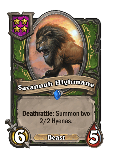 Savannah Highmane Hearthstone kártya