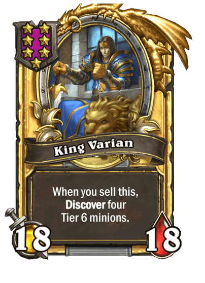 King Varian Hearthstone kártya