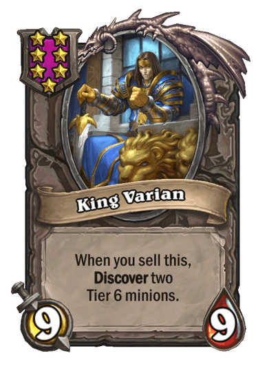 King Varian Hearthstone kártya