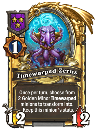 Timewarped Zerus Hearthstone kártya