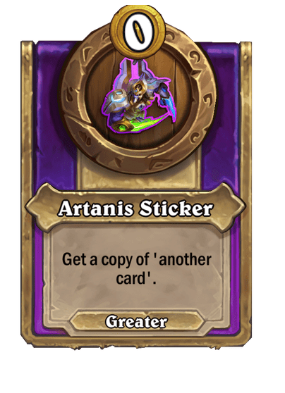 Artanis Sticker Hearthstone kártya