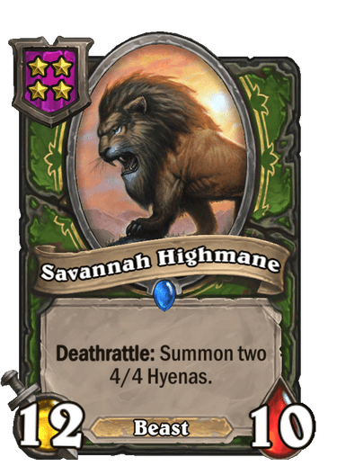 Savannah Highmane Hearthstone kártya