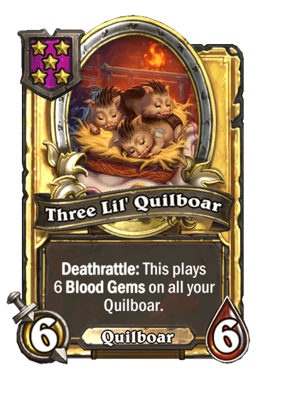 Three Lil' Quilboar Hearthstone kártya
