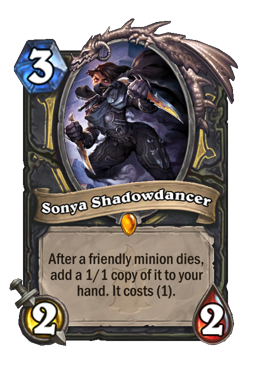 Sonya Shadowdancer Hearthstone kártya