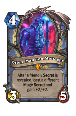 Orion, Mansion Manager Hearthstone kártya