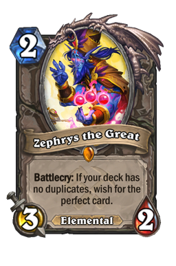 Zephrys the Great Hearthstone kártya