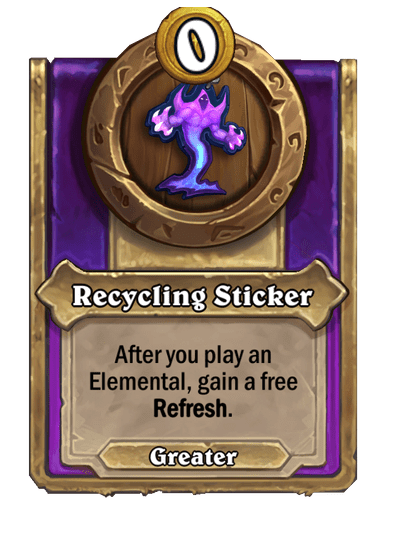 Recycling Sticker Hearthstone kártya