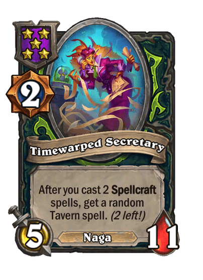 Timewarped Secretary Hearthstone kártya