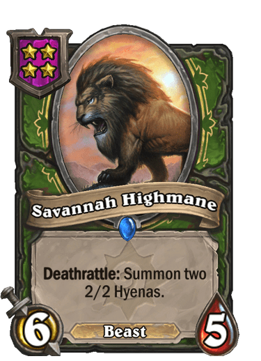 Savannah Highmane Hearthstone kártya