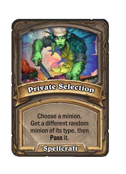 Private Selection Hearthstone kártya