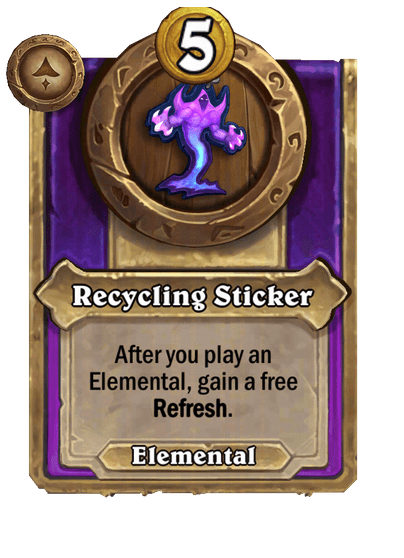 Recycling Sticker Hearthstone kártya