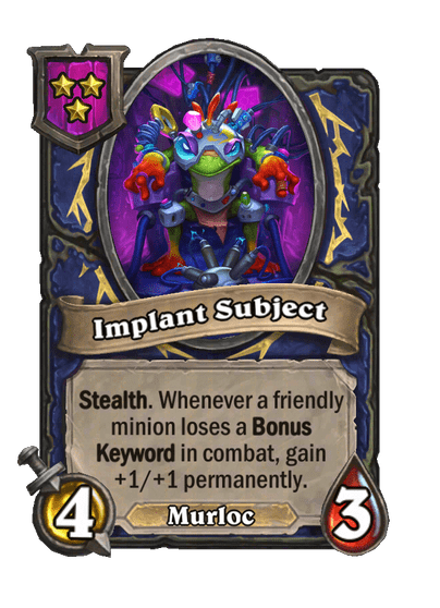 Implant Subject Hearthstone kártya