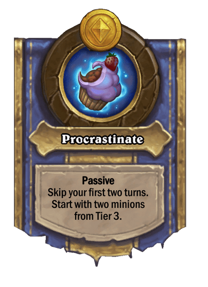 Procrastinate Hearthstone kártya