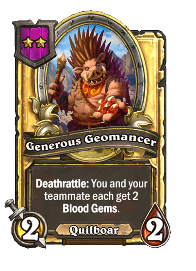 Generous Geomancer Hearthstone kártya