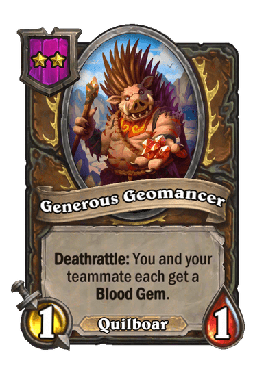 Generous Geomancer Hearthstone kártya