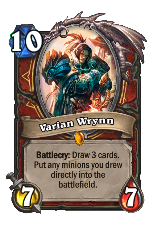 Varian Wrynn Hearthstone kártya