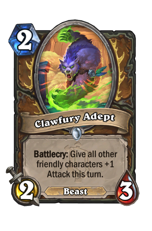 Clawfury Adept Hearthstone kártya