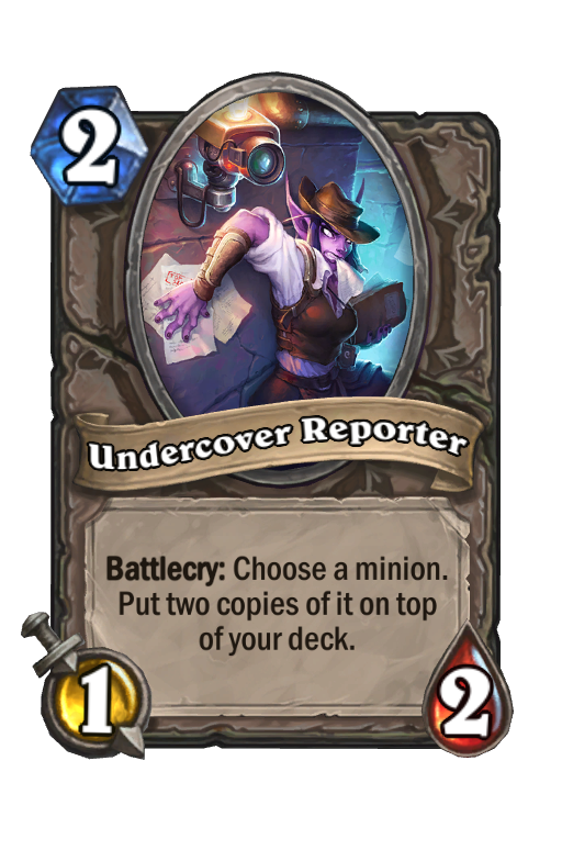 Undercover Reporter Hearthstone kártya