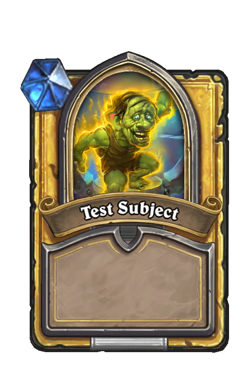 Test Subject Hearthstone kártya