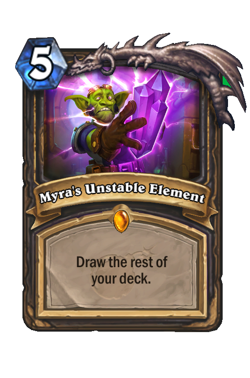 Myra's Unstable Element Hearthstone kártya
