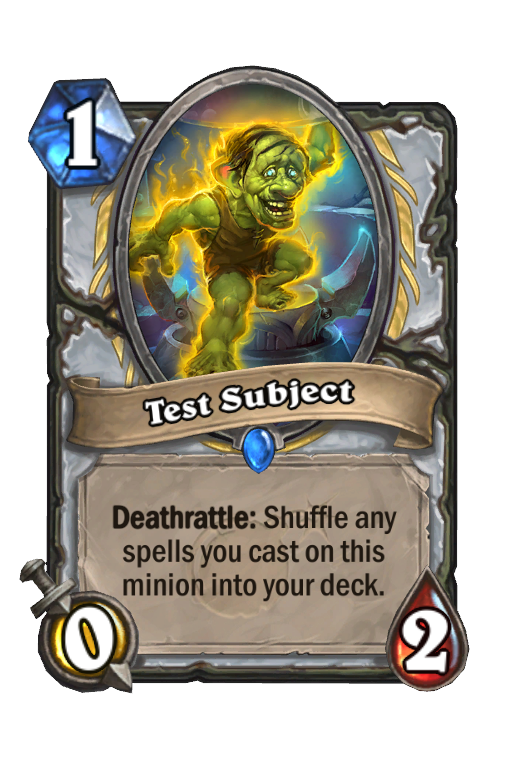 Test Subject Hearthstone kártya