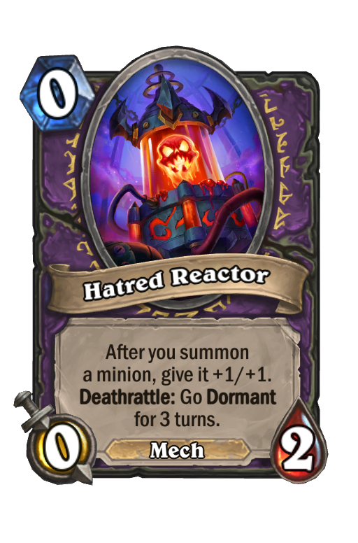 Hatred Reactor Hearthstone kártya