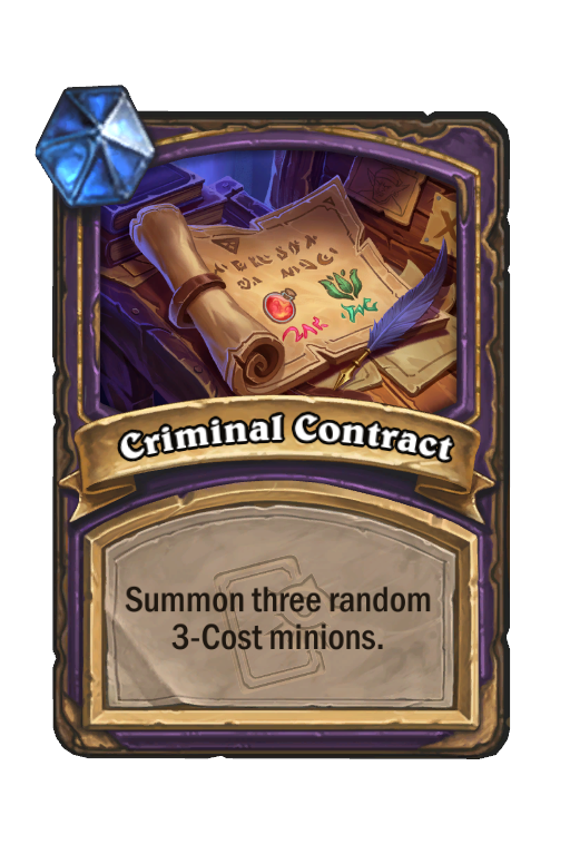 Criminal Contract Hearthstone kártya