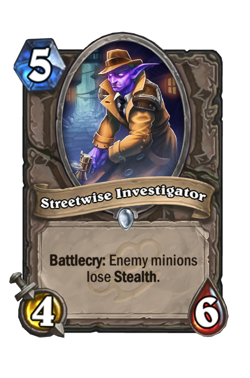 Streetwise Investigator Hearthstone kártya