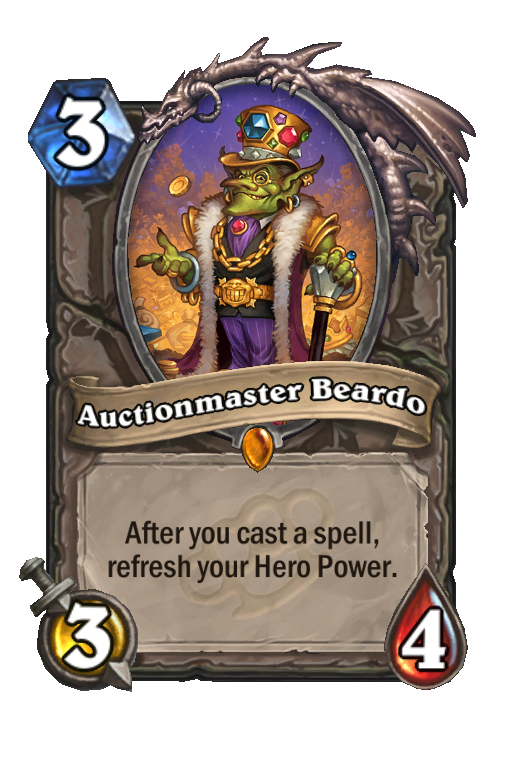 Auctionmaster Beardo Hearthstone kártya