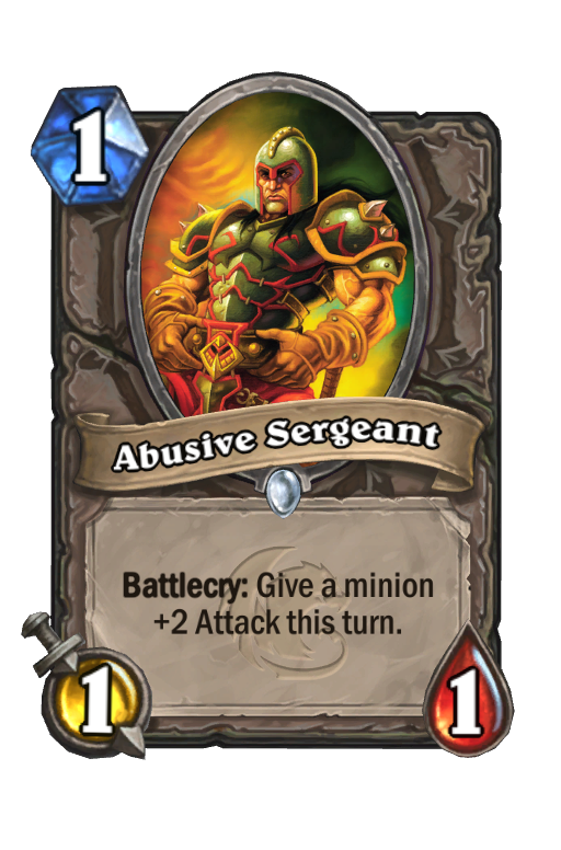 Abusive Sergeant Hearthstone kártya