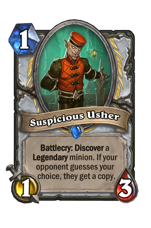 Suspicious Usher Hearthstone kártya