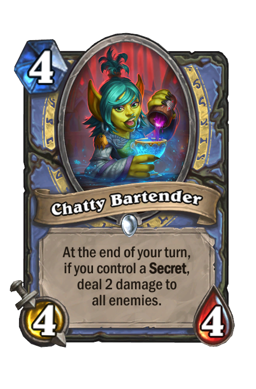 Chatty Bartender Hearthstone kártya