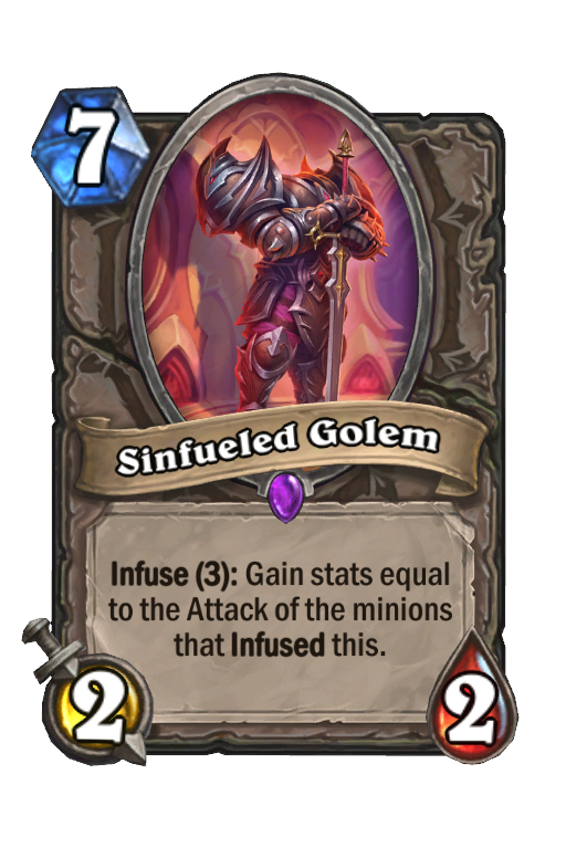 Sinfueled Golem Hearthstone kártya