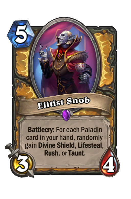 Elitist Snob Hearthstone kártya