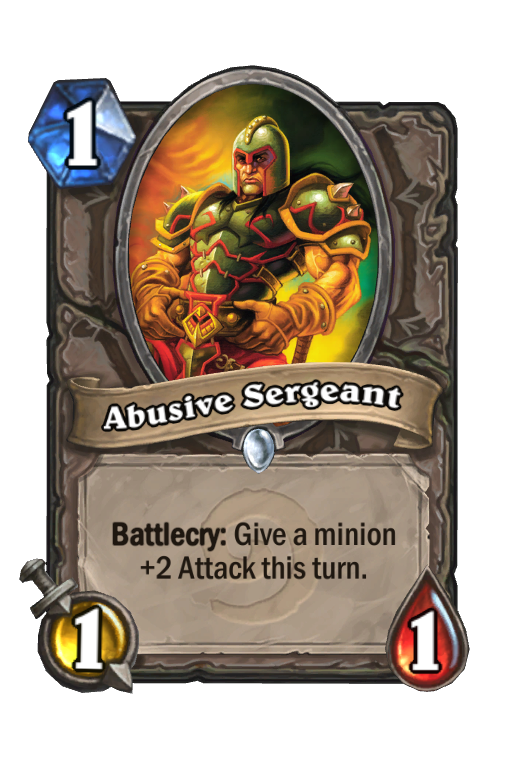 Abusive Sergeant Hearthstone kártya