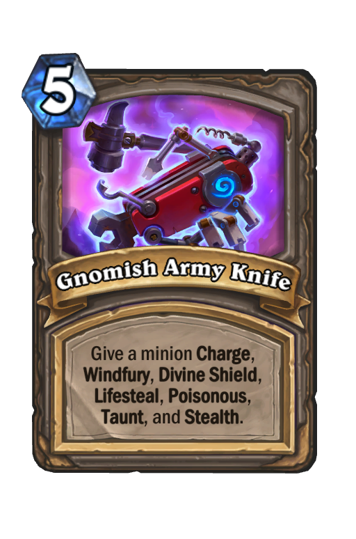 Gnomish Army Knife Hearthstone kártya