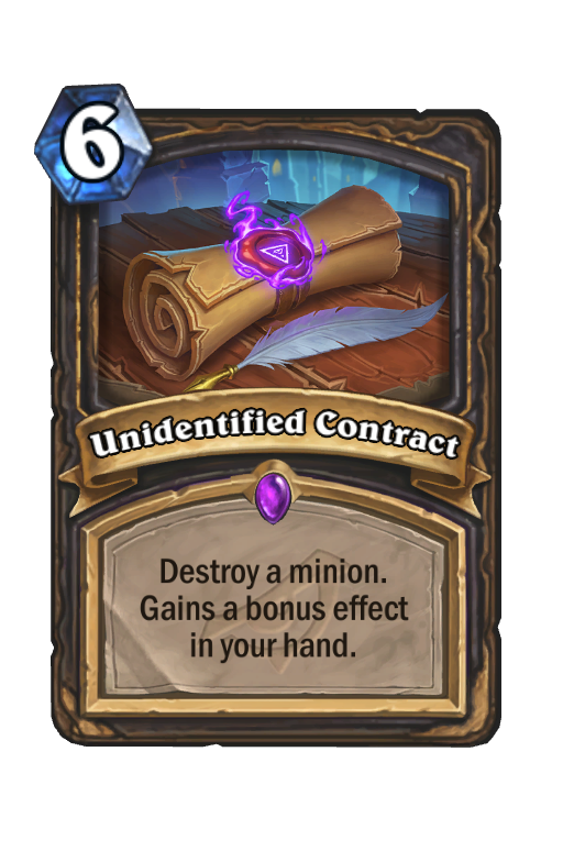 Unidentified Contract Hearthstone kártya