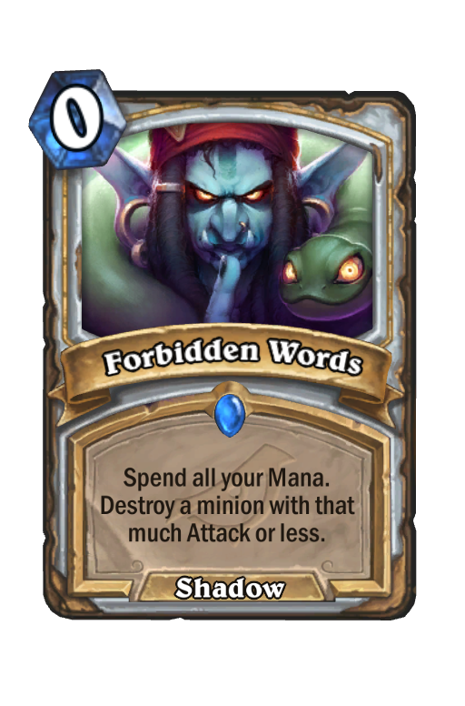 Forbidden Words Hearthstone kártya