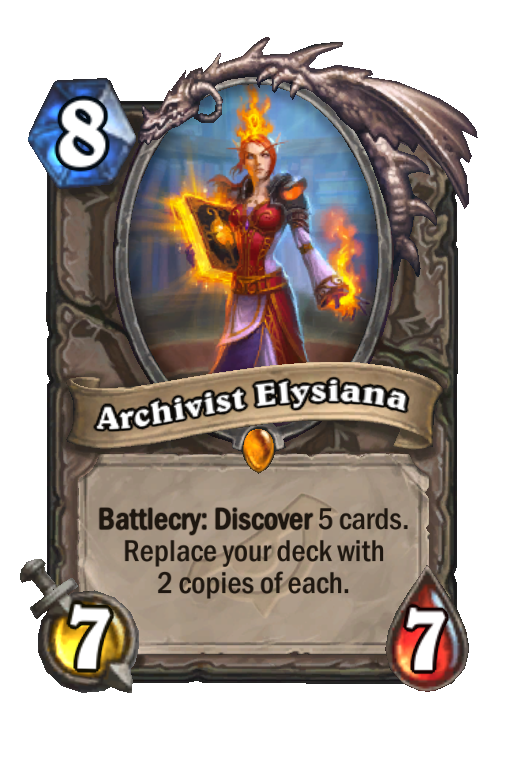 Archivist Elysiana Hearthstone kártya