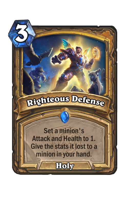 Righteous Defense Hearthstone kártya