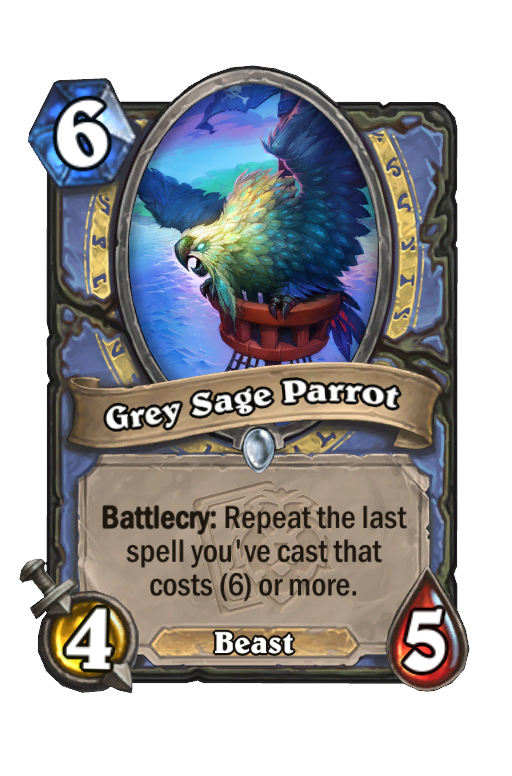 Grey Sage Parrot Hearthstone kártya