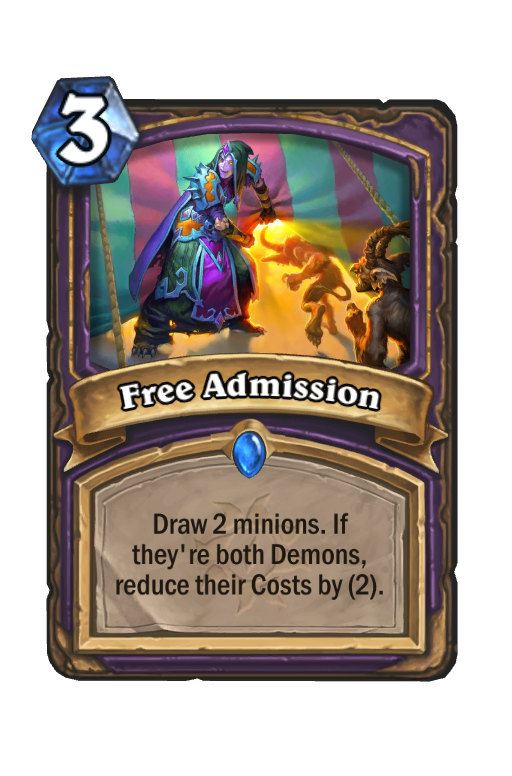 Free Admission Hearthstone kártya