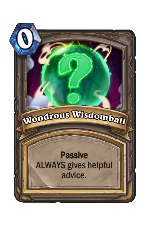 Wondrous Wisdomball Hearthstone kártya